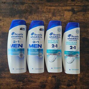 (4) NEW Head & Shoulders  2 in 1 MEN & Deep Scalp Hydration Shampoo Conditioner